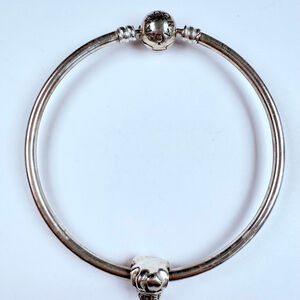 Pandora Moments Bangle Sterling Silver Bracelet with Chef Cooking Bake Hat Charm